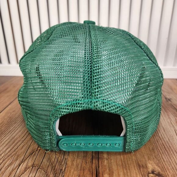 VTG Laramie Tires Snapback Trucker Hat Cap White Green Colorful Logo Farmer Mesh - Picture 5 of 10